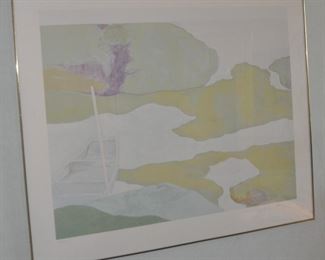 SERIGRAPH BY KENZO OKADA.  SIGNED AND DATED.    TITLE:     BOAT: 1977  32" X 38"   NUMBER:  37 OF 150.  Asking price:  $6500 obo