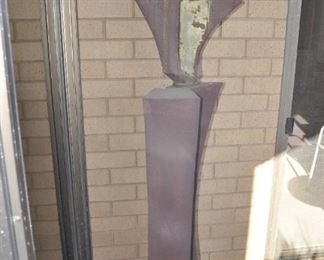 SCULPTURE BY JOHN D FARNHAM.  TITLE:  WINGED FLIGHT.  HEIGHT:  75".  Asking price:  $6000 obo