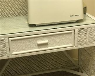 Wicker desk & sewing machine