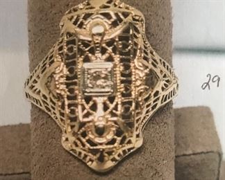 Filigree & diamond ring