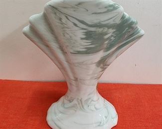 Fan Vase Swirl Green