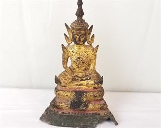 19th Century Bronze Gilded Thai Buddha