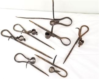 Wrought Iron Sticking Tommies 1800s miner's tools