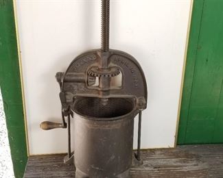 Antique sausage and lard press