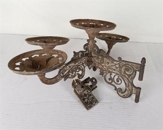 Antique iron wall sconce candle holder