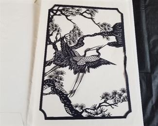 Cutout Art of a Crane