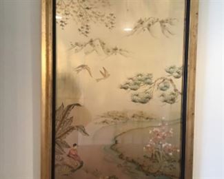 Asian Art, one of two gold leaf