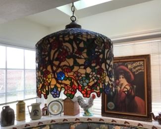 Hanging stained glass chandelier 