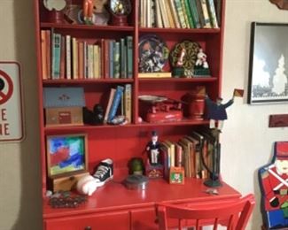 Vintage red Ethan Allen Desk and Chair