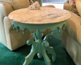 Green marble top Table