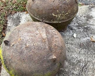 Large antique cast iron cauldrons