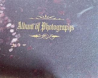 Several antique photo albums from the 1880s full of large albumen photos from all over the world. 