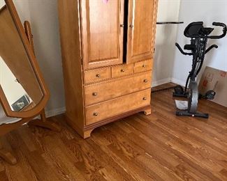 Armoire' and stationary bike