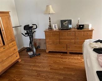Matching bedroom set and stationary bike 