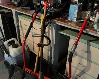 Snow shovels and weed eater