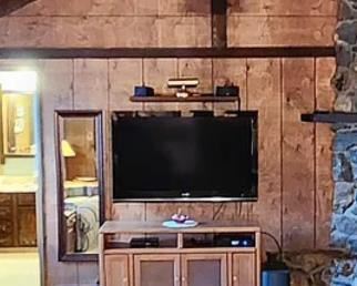 Large flat screen TV, TV console