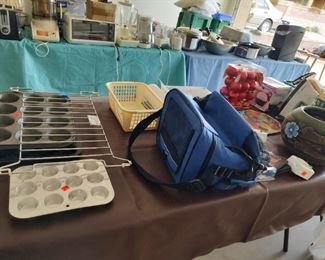 The garage holds all of the kitchen items we couldn't fit in the kitchen as well as tools and guy stuff