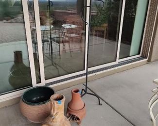 Chimineas and another pot