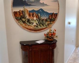 Entry table, unique piece of artwork