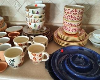 More dishware and cobalt blue seving platter