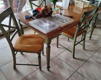 Wood kitchen table - 36" by 60" with 4 matching chairs