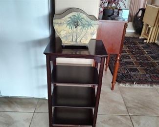 Small vintage wood shelf unit