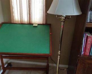 Slanted puzzle table with felt covering