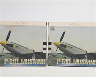 Pair Of Liberty P-51D Mustang Die Cast Metal Bank