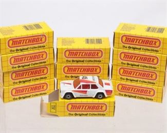 Lot Of 12 Vintage Matchbox Fiat Abarth 1982 Yellow Box 01-00-09