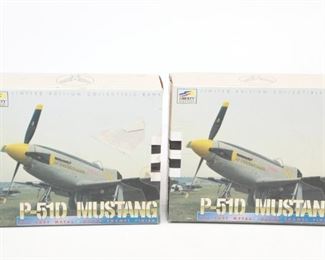 Pair Of Liberty P-51D Mustang Die Cast Metal Bank