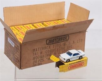 Vintage Case Of 24 Matchbox 1983 Mercedes MB 43 AMG White Yellow Box