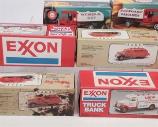 Lot Of 8 Toy Tanker Truck Banks
