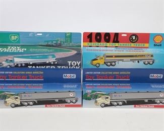 Lot Of 4 Collectors Toy Tanker Trucks BP - Mobil - Shell