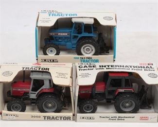 Vintage Ertl Die Cast Tractors -Case International - Massey Ferguson - Tw5 FWDA Ford
