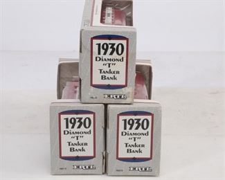 Lot Of 3 Vintage Ertl 1930 Diamond T Tanker Bank