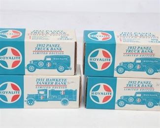 Lot Of 4 Ertl Royalite Die Cast Coin Bank
