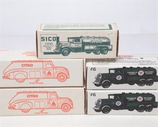 Lot Of 5 Ertl Die Cast Coin Bank - Sico- Citgo - Red Crown
