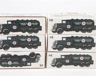 Lot Of 6 Ertl Die Cast Coin Bank - Red Crown Gasoline/amoco