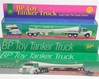 Pair Of BP Toy Tanker Trucks