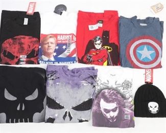 
7pc XL DC Marvel Tshirt Lot With Punisher Hat