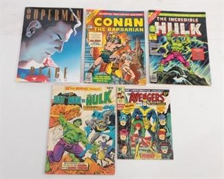 Comic Book Lot Dc And Marvel /batman Vs Hulk / Avengers Superman Conan
