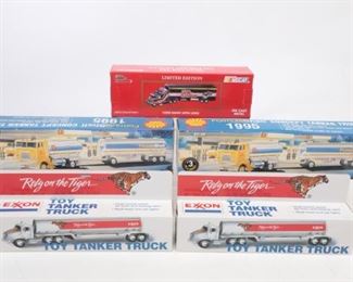 Lot Of 5 Collectors Trucks Shell, Exxon And Racing Champs
