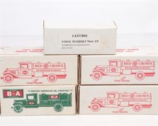 Lot Of 5 Vintage Tanker Coin Banks