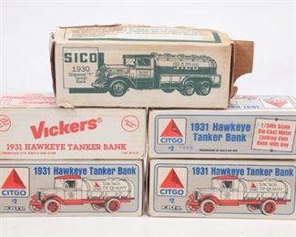 Lot Of 5 Vintage ERTL Coin Banks Trucks