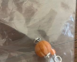 james avery pumpkin glass charm retired