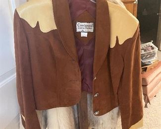 vintage /retro suede and butter leather western jacket-medium size super rare find-