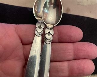Mid century Georg jenson sterling Demi tasse/cocoa spoons. Signed
