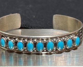 Arnold Maloney Signed Navajo Sterling Silver Cuff