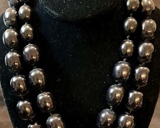 Black Ceramic Bead Necklace