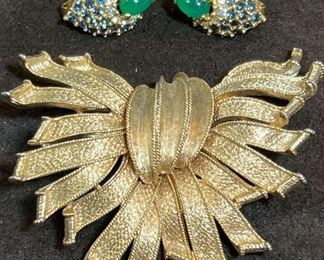 Bucherer Clip Earrings Unsigned Brooch